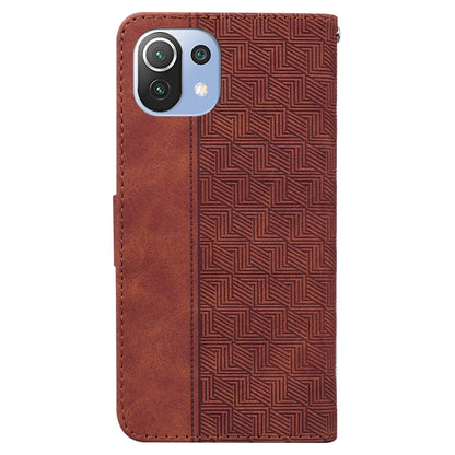 Geometric Embossed Leather Phone Case, For Xiaomi Mi 11 Lite 5G / 4G