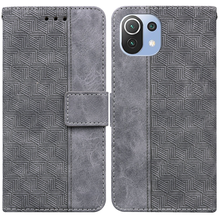 Geometric Embossed Leather Phone Case, For Xiaomi Mi 11 Lite 5G / 4G