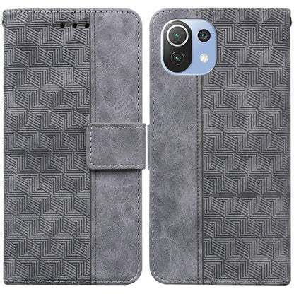 Geometric Embossed Leather Phone Case, For Xiaomi Mi 11 Lite 5G / 4G