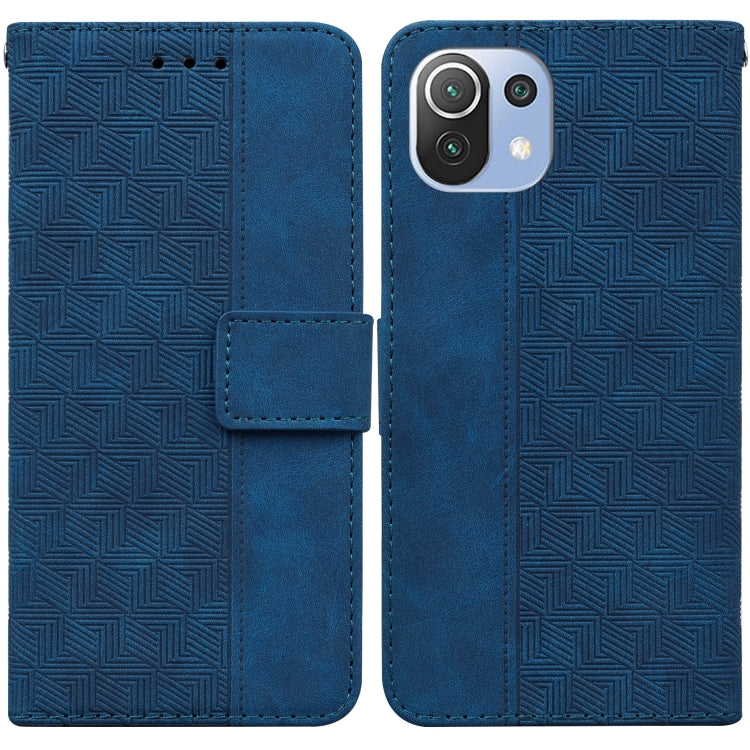 Geometric Embossed Leather Phone Case, For Xiaomi Mi 11 Lite 5G / 4G