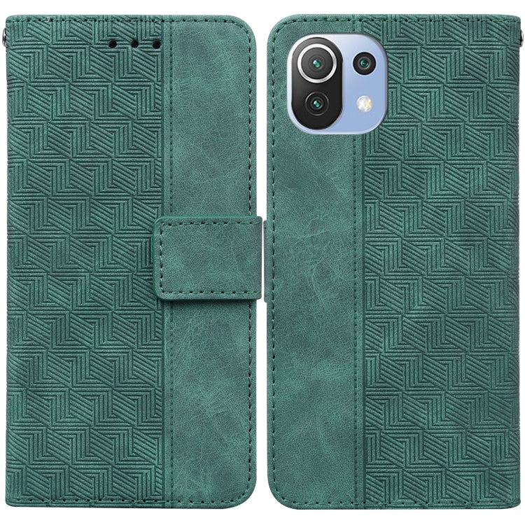 Geometric Embossed Leather Phone Case, For Xiaomi Mi 11 Lite 5G / 4G