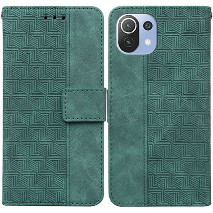 Geometric Embossed Leather Phone Case, For Xiaomi Mi 11 Lite 5G / 4G