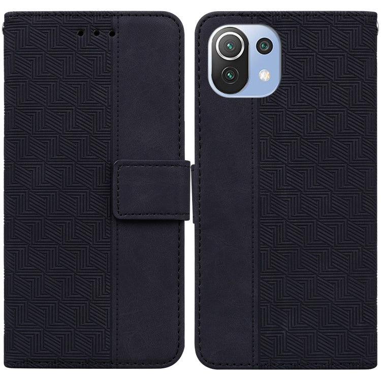 Geometric Embossed Leather Phone Case, For Xiaomi Mi 11 Lite 5G / 4G