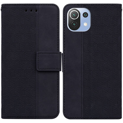 Geometric Embossed Leather Phone Case, For Xiaomi Mi 11 Lite 5G / 4G