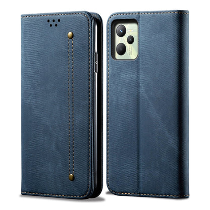 Denim Texture Casual Style Leather Phone Case, For OPPO A35 / A15 / A15S, For OPPO Realme C35, For OPPO Realme Q3T / K9S / Realme Q3s, For OPPO Realme 9 Pro, For OPPO Realme 9 Pro+