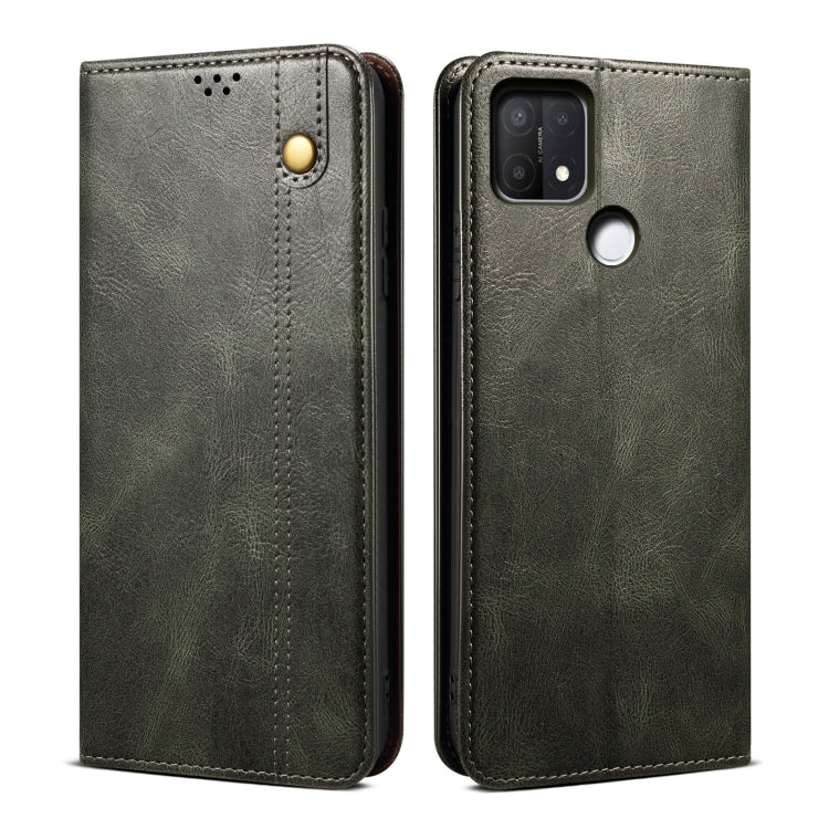 Simple Wax Crazy Horse Texture Horizontal Flip Leather Phone Case with Card Slots & Holder, For OPPO A35 / A15 / A15S, For OPPO Realme C35, For OPPO Realme Q3T / K9S / Realme Q3s, For OPPO Realme 9 Pro, For OPPO Realme 9 Pro+