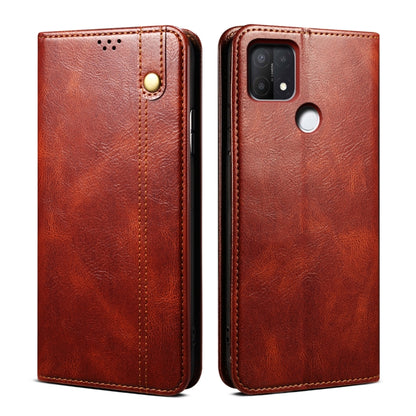 Simple Wax Crazy Horse Texture Horizontal Flip Leather Phone Case with Card Slots & Holder, For OPPO A35 / A15 / A15S, For OPPO Realme C35, For OPPO Realme Q3T / K9S / Realme Q3s, For OPPO Realme 9 Pro, For OPPO Realme 9 Pro+