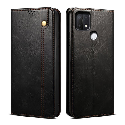 Simple Wax Crazy Horse Texture Horizontal Flip Leather Phone Case with Card Slots & Holder, For OPPO A35 / A15 / A15S, For OPPO Realme C35, For OPPO Realme Q3T / K9S / Realme Q3s, For OPPO Realme 9 Pro, For OPPO Realme 9 Pro+