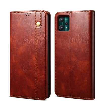 Simple Wax Crazy Horse Texture Horizontal Flip Leather Phone Case with Card Slots & Holder, For OPPO A35 / A15 / A15S, For OPPO Realme C35, For OPPO Realme Q3T / K9S / Realme Q3s, For OPPO Realme 9 Pro, For OPPO Realme 9 Pro+