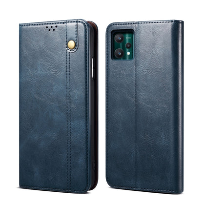 Simple Wax Crazy Horse Texture Horizontal Flip Leather Phone Case with Card Slots & Holder, For OPPO A35 / A15 / A15S, For OPPO Realme C35, For OPPO Realme Q3T / K9S / Realme Q3s, For OPPO Realme 9 Pro, For OPPO Realme 9 Pro+