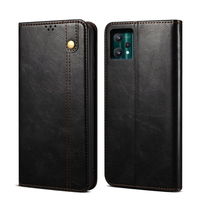 Simple Wax Crazy Horse Texture Horizontal Flip Leather Phone Case with Card Slots & Holder, For OPPO A35 / A15 / A15S, For OPPO Realme C35, For OPPO Realme Q3T / K9S / Realme Q3s, For OPPO Realme 9 Pro, For OPPO Realme 9 Pro+