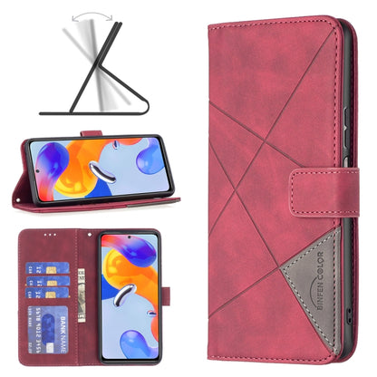 Rhombus Texture Magnetic Buckle Horizontal Flip Leather Phone Case, For Xiaomi Redmi Note 11 Pro International Version