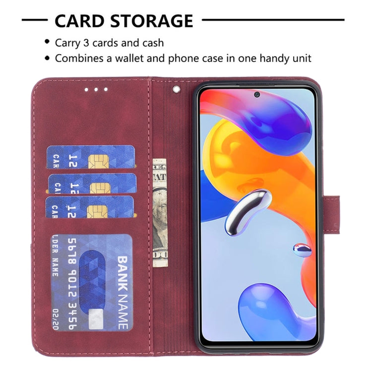 Rhombus Texture Magnetic Buckle Horizontal Flip Leather Phone Case, For Xiaomi Redmi Note 11 Pro International Version