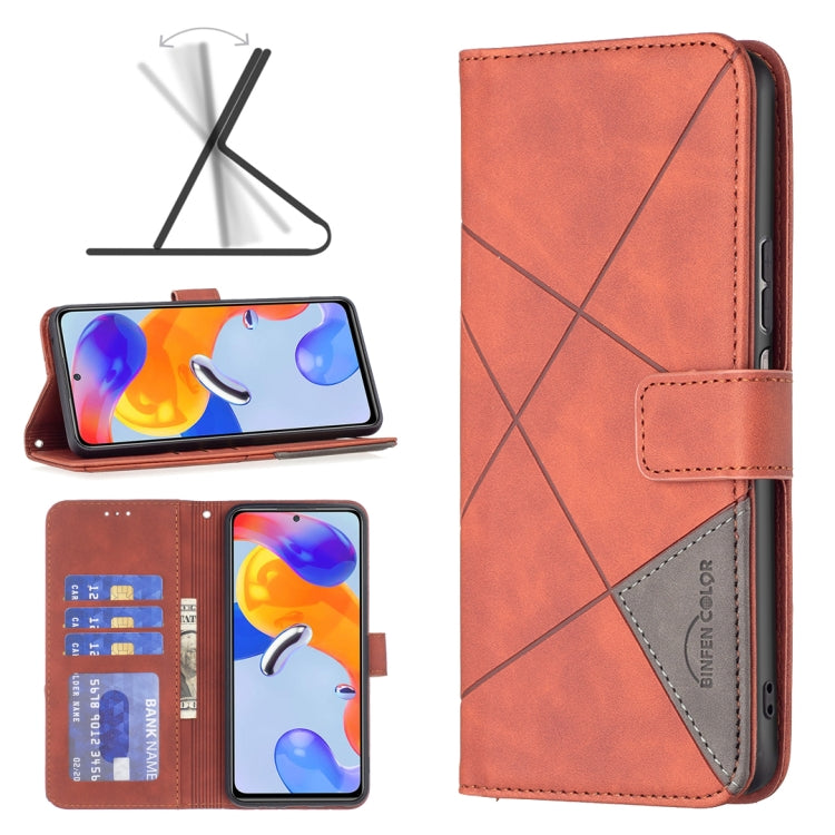 Rhombus Texture Magnetic Buckle Horizontal Flip Leather Phone Case, For Xiaomi Redmi Note 11 Pro International Version