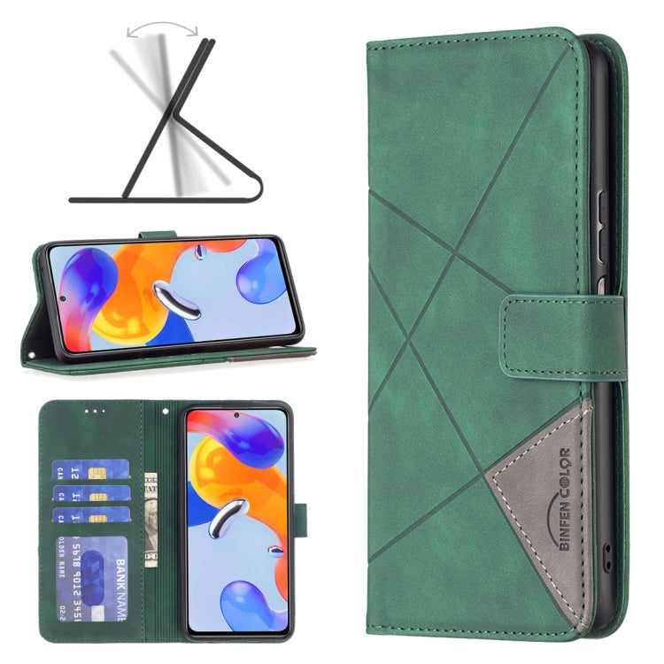 Rhombus Texture Magnetic Buckle Horizontal Flip Leather Phone Case, For Xiaomi Redmi Note 11 Pro International Version