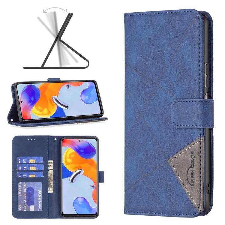 Rhombus Texture Magnetic Buckle Horizontal Flip Leather Phone Case, For Xiaomi Redmi Note 11 Pro International Version