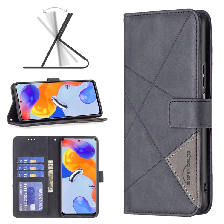 Rhombus Texture Magnetic Buckle Horizontal Flip Leather Phone Case, For Xiaomi Redmi Note 11 Pro International Version