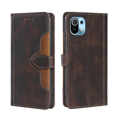Skin Feel Straw Hat Magnetic Buckle Leather Phone Case, For Xiaomi Poco M3, For Xiaomi Redmi K40 Gaming, For Xiaomi Redmi Note 11 4G / Note 11S, For Xiaomi Redmi Note 11 5G, For Xiaomi Redmi 9C / Redmi 9C NFC, For Xiaomi Mi 11