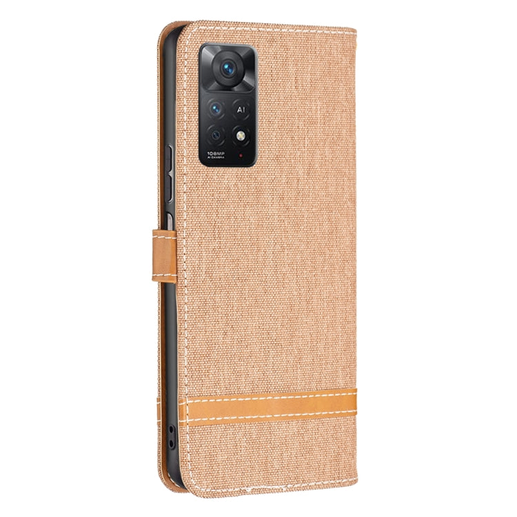 Color Matching Denim Texture Leather Phone Case, For Xiaomi Redmi Note 11 Pro International Version