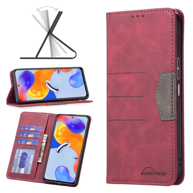 Magnetic Splicing Leather Phone Case, For Xiaomi Redmi Note 11 Pro International Version