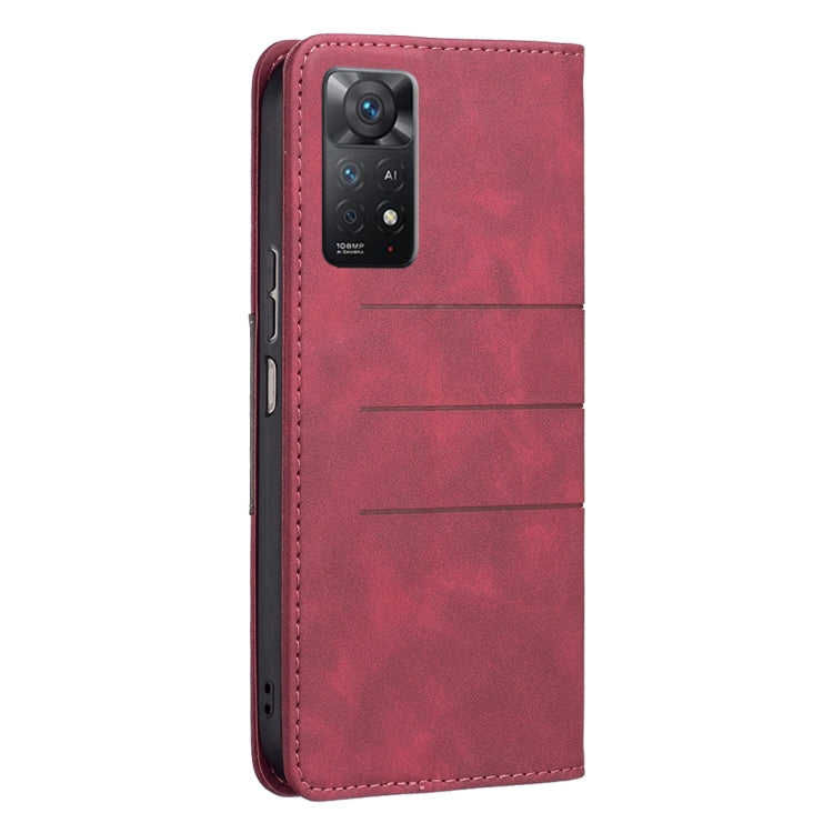 Magnetic Splicing Leather Phone Case, For Xiaomi Redmi Note 11 Pro International Version
