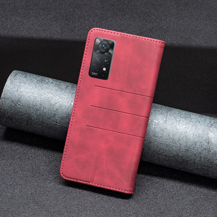 Magnetic Splicing Leather Phone Case, For Xiaomi Redmi Note 11 Pro International Version