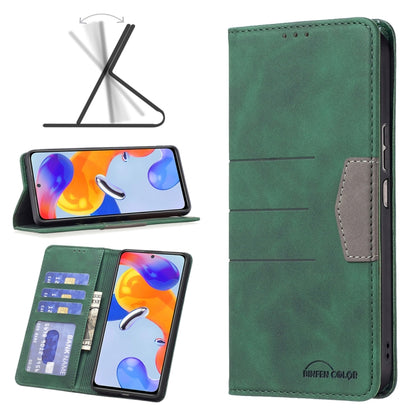 Magnetic Splicing Leather Phone Case, For Xiaomi Redmi Note 11 Pro International Version