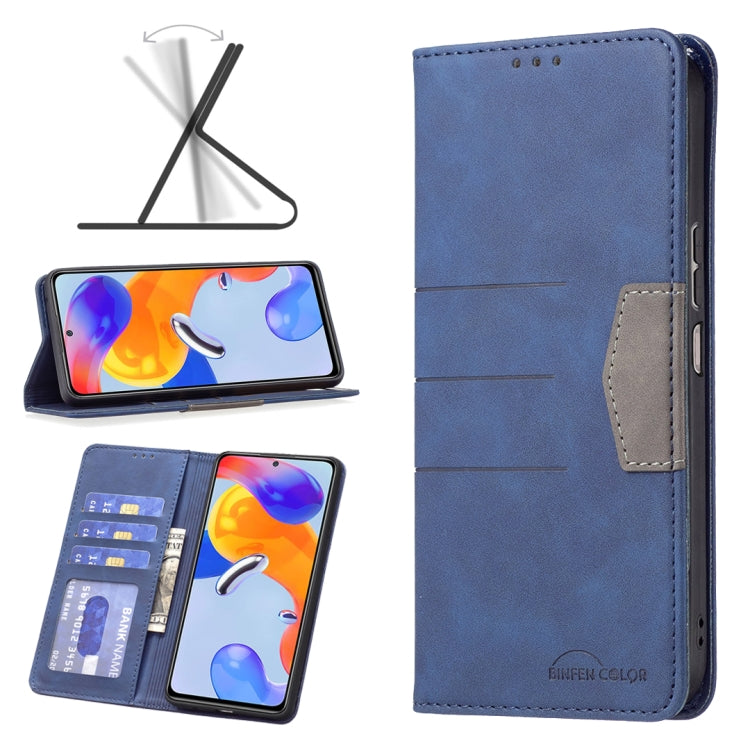 Magnetic Splicing Leather Phone Case, For Xiaomi Redmi Note 11 Pro International Version