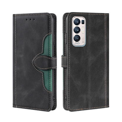 Skin Feel Straw Hat Magnetic Buckle Leather Phone Case, For OPPO Reno5 Pro+ 5G / Find X3 Neo, For OPPO Reno5 A, For OPPO Reno6, For OPPO Reno6 4G, For OPPO Reno6 Pro, For OPPO Reno6 Pro+