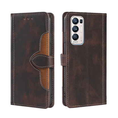 Skin Feel Straw Hat Magnetic Buckle Leather Phone Case, For OPPO Reno5 Pro+ 5G / Find X3 Neo, For OPPO Reno5 A, For OPPO Reno6, For OPPO Reno6 4G, For OPPO Reno6 Pro, For OPPO Reno6 Pro+