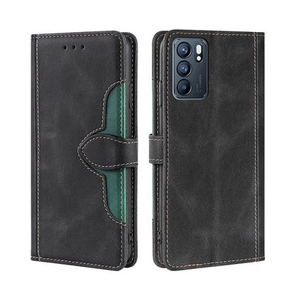 Skin Feel Straw Hat Magnetic Buckle Leather Phone Case, For OPPO Reno5 Pro+ 5G / Find X3 Neo, For OPPO Reno5 A, For OPPO Reno6, For OPPO Reno6 4G, For OPPO Reno6 Pro, For OPPO Reno6 Pro+