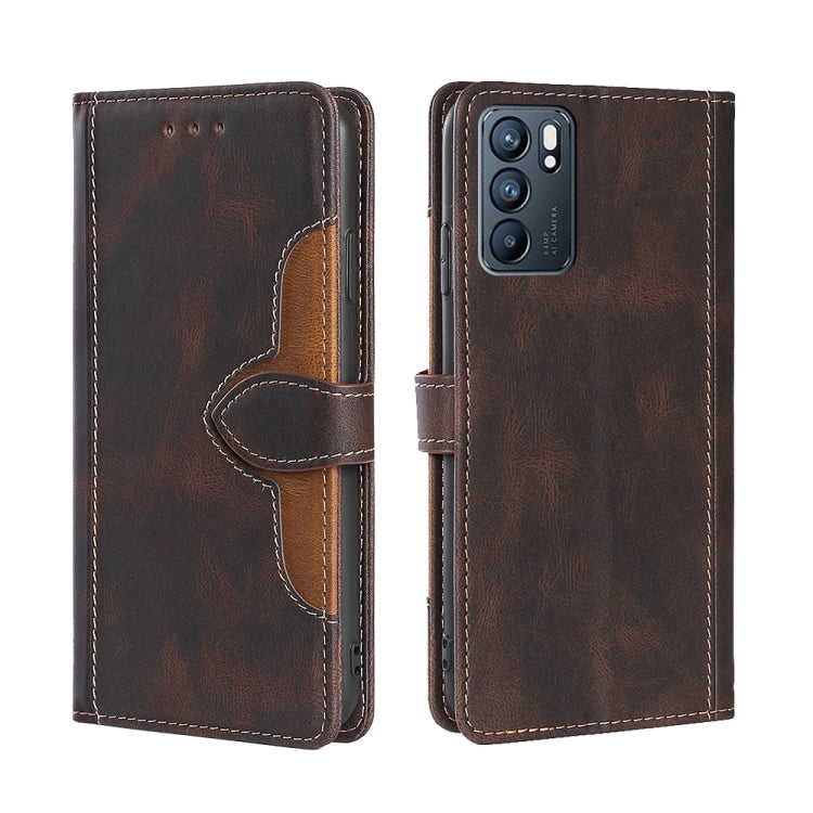 Skin Feel Straw Hat Magnetic Buckle Leather Phone Case, For OPPO Reno5 Pro+ 5G / Find X3 Neo, For OPPO Reno5 A, For OPPO Reno6, For OPPO Reno6 4G, For OPPO Reno6 Pro, For OPPO Reno6 Pro+