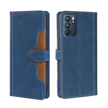 Skin Feel Straw Hat Magnetic Buckle Leather Phone Case, For OPPO Reno5 Pro+ 5G / Find X3 Neo, For OPPO Reno5 A, For OPPO Reno6, For OPPO Reno6 4G, For OPPO Reno6 Pro, For OPPO Reno6 Pro+
