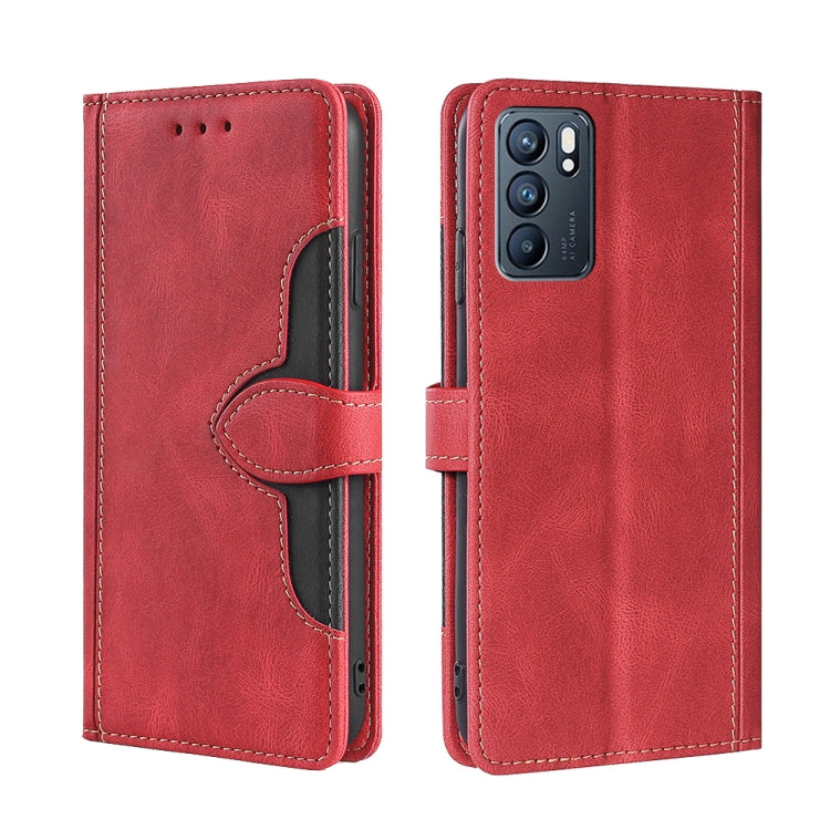 Skin Feel Straw Hat Magnetic Buckle Leather Phone Case, For OPPO Reno5 Pro+ 5G / Find X3 Neo, For OPPO Reno5 A, For OPPO Reno6, For OPPO Reno6 4G, For OPPO Reno6 Pro, For OPPO Reno6 Pro+