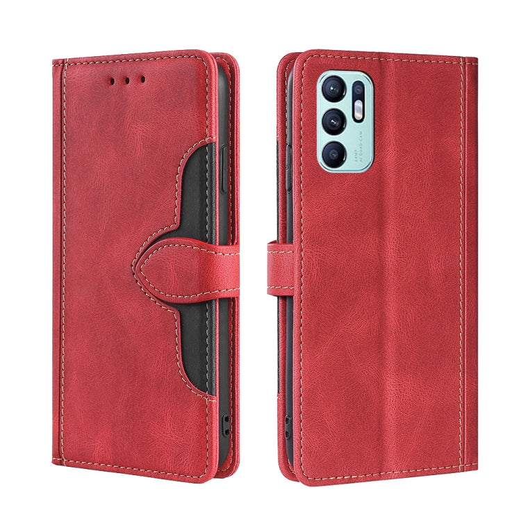 Skin Feel Straw Hat Magnetic Buckle Leather Phone Case, For OPPO Reno5 Pro+ 5G / Find X3 Neo, For OPPO Reno5 A, For OPPO Reno6, For OPPO Reno6 4G, For OPPO Reno6 Pro, For OPPO Reno6 Pro+