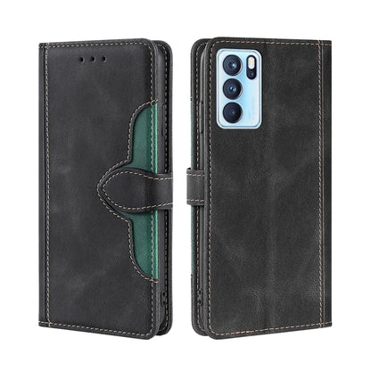 Skin Feel Straw Hat Magnetic Buckle Leather Phone Case, For OPPO Reno5 Pro+ 5G / Find X3 Neo, For OPPO Reno5 A, For OPPO Reno6, For OPPO Reno6 4G, For OPPO Reno6 Pro, For OPPO Reno6 Pro+