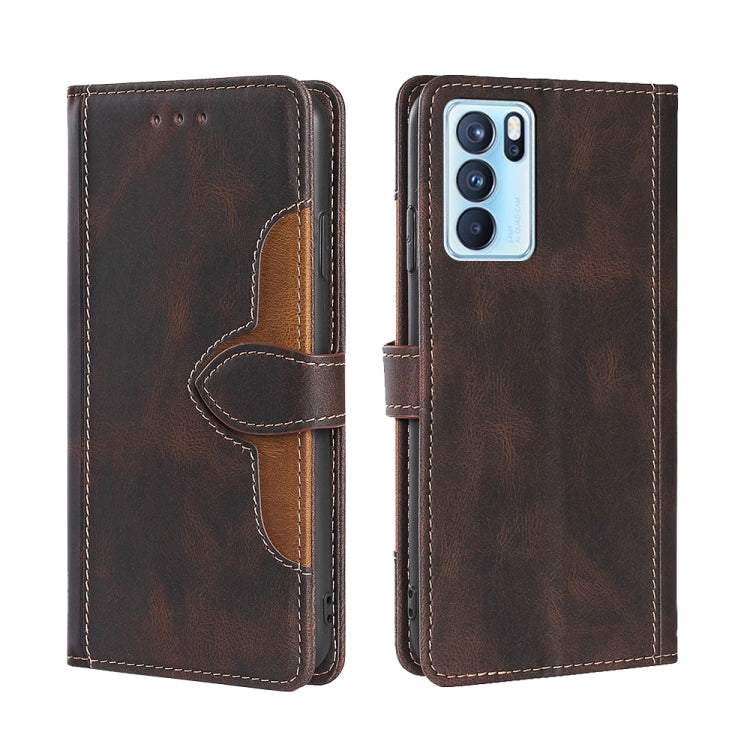 Skin Feel Straw Hat Magnetic Buckle Leather Phone Case, For OPPO Reno5 Pro+ 5G / Find X3 Neo, For OPPO Reno5 A, For OPPO Reno6, For OPPO Reno6 4G, For OPPO Reno6 Pro, For OPPO Reno6 Pro+