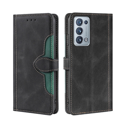 Skin Feel Straw Hat Magnetic Buckle Leather Phone Case, For OPPO Reno5 Pro+ 5G / Find X3 Neo, For OPPO Reno5 A, For OPPO Reno6, For OPPO Reno6 4G, For OPPO Reno6 Pro, For OPPO Reno6 Pro+