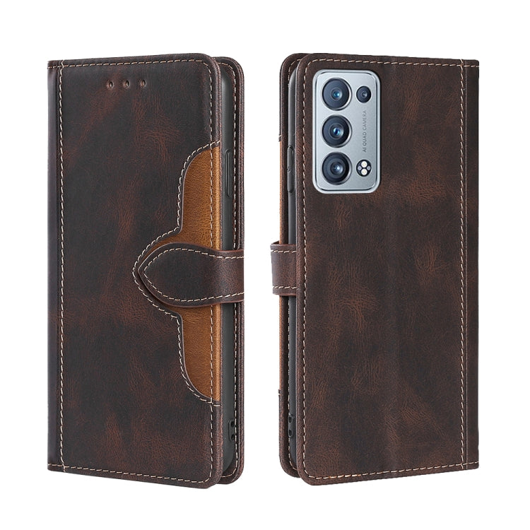Skin Feel Straw Hat Magnetic Buckle Leather Phone Case, For OPPO Reno5 Pro+ 5G / Find X3 Neo, For OPPO Reno5 A, For OPPO Reno6, For OPPO Reno6 4G, For OPPO Reno6 Pro, For OPPO Reno6 Pro+