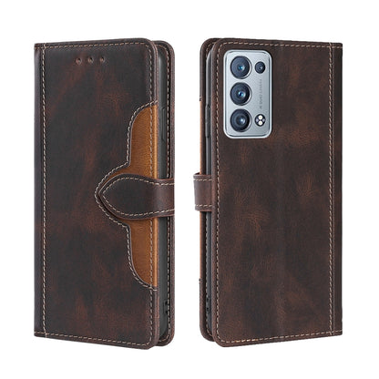 Skin Feel Straw Hat Magnetic Buckle Leather Phone Case, For OPPO Reno5 Pro+ 5G / Find X3 Neo, For OPPO Reno5 A, For OPPO Reno6, For OPPO Reno6 4G, For OPPO Reno6 Pro, For OPPO Reno6 Pro+