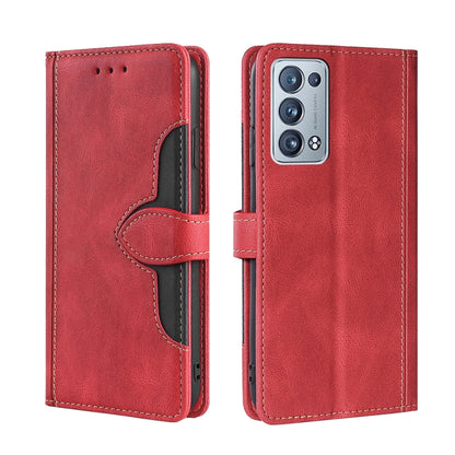 Skin Feel Straw Hat Magnetic Buckle Leather Phone Case, For OPPO Reno5 Pro+ 5G / Find X3 Neo, For OPPO Reno5 A, For OPPO Reno6, For OPPO Reno6 4G, For OPPO Reno6 Pro, For OPPO Reno6 Pro+