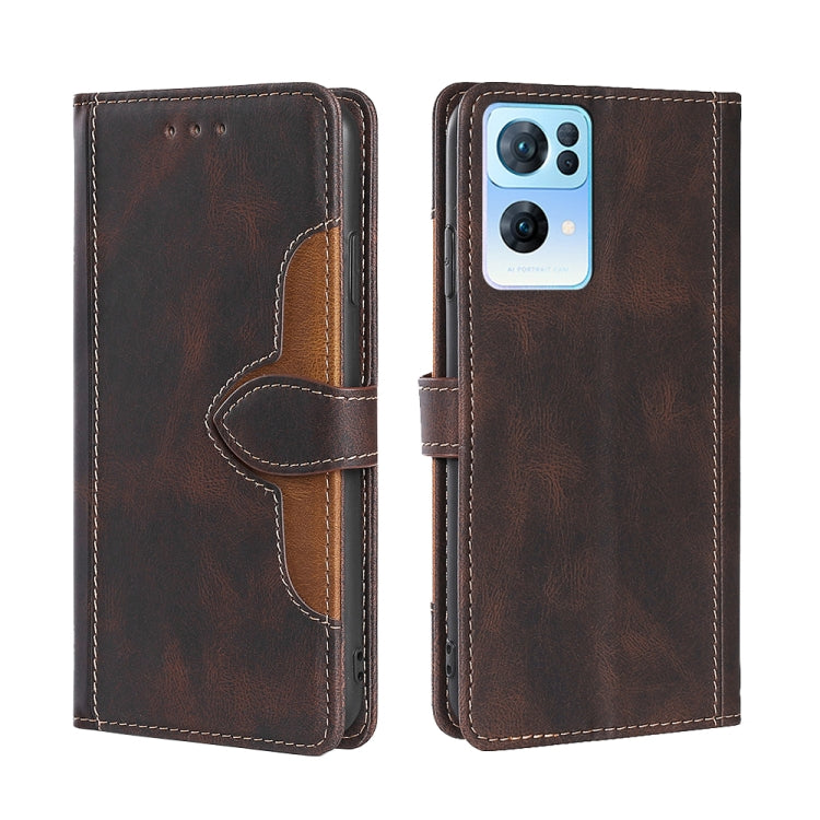 Skin Feel Straw Hat Magnetic Buckle Leather Phone Case, For OPPO Reno7 5G, For OPPO Reno7 Pro 5G, For OPPO Realme 8i, For OPPO Realme 9 Pro, For OPPO Realme 9 Pro+, For OPPO Realme 9i / A36 4G /A96 4G /K10 4G /A76 4G