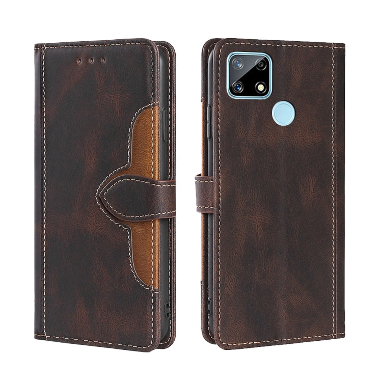 Skin Feel Straw Hat Magnetic Buckle Leather Phone Case, For OPPO Realme C12 / Narzo 20, For OPPO Realme C20, For OPPO Realme C21, For OPPO Realme C21Y, For OPPO Realme GT Neo2 5G, For OPPO Realme GT Master / Q3 Pro