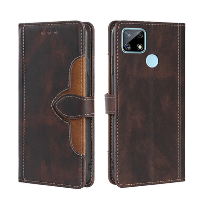 Skin Feel Straw Hat Magnetic Buckle Leather Phone Case, For OPPO Realme C12 / Narzo 20, For OPPO Realme C20, For OPPO Realme C21, For OPPO Realme C21Y, For OPPO Realme GT Neo2 5G, For OPPO Realme GT Master / Q3 Pro