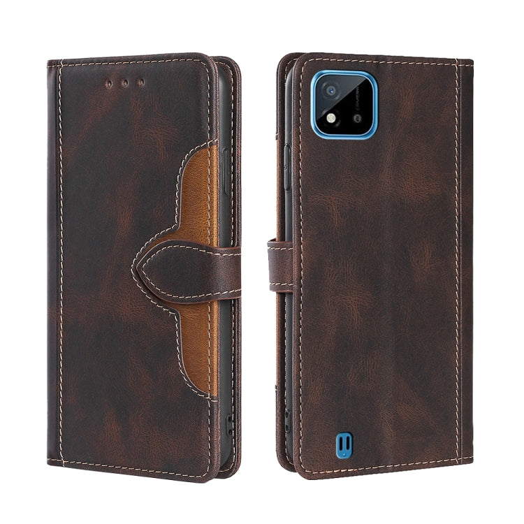 Skin Feel Straw Hat Magnetic Buckle Leather Phone Case, For OPPO Realme C12 / Narzo 20, For OPPO Realme C20, For OPPO Realme C21, For OPPO Realme C21Y, For OPPO Realme GT Neo2 5G, For OPPO Realme GT Master / Q3 Pro