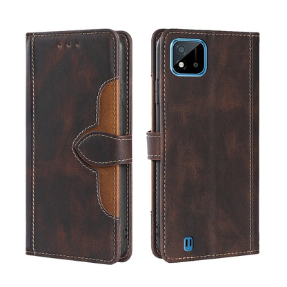 Skin Feel Straw Hat Magnetic Buckle Leather Phone Case, For OPPO Realme C12 / Narzo 20, For OPPO Realme C20, For OPPO Realme C21, For OPPO Realme C21Y, For OPPO Realme GT Neo2 5G, For OPPO Realme GT Master / Q3 Pro