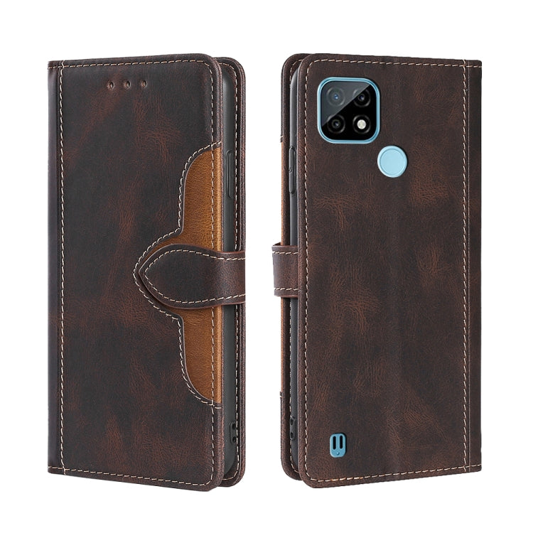 Skin Feel Straw Hat Magnetic Buckle Leather Phone Case, For OPPO Realme C12 / Narzo 20, For OPPO Realme C20, For OPPO Realme C21, For OPPO Realme C21Y, For OPPO Realme GT Neo2 5G, For OPPO Realme GT Master / Q3 Pro