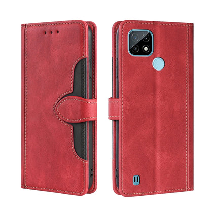 Skin Feel Straw Hat Magnetic Buckle Leather Phone Case, For OPPO Realme C12 / Narzo 20, For OPPO Realme C20, For OPPO Realme C21, For OPPO Realme C21Y, For OPPO Realme GT Neo2 5G, For OPPO Realme GT Master / Q3 Pro