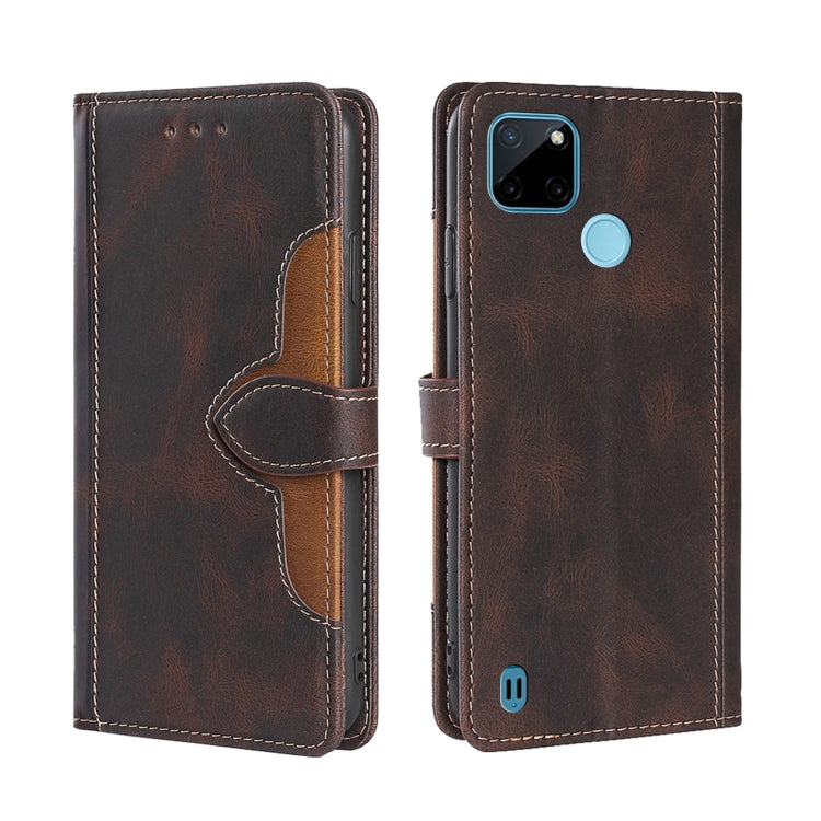 Skin Feel Straw Hat Magnetic Buckle Leather Phone Case, For OPPO Realme C12 / Narzo 20, For OPPO Realme C20, For OPPO Realme C21, For OPPO Realme C21Y, For OPPO Realme GT Neo2 5G, For OPPO Realme GT Master / Q3 Pro