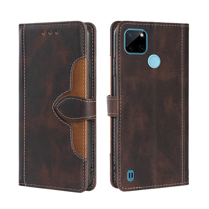Skin Feel Straw Hat Magnetic Buckle Leather Phone Case, For OPPO Realme C12 / Narzo 20, For OPPO Realme C20, For OPPO Realme C21, For OPPO Realme C21Y, For OPPO Realme GT Neo2 5G, For OPPO Realme GT Master / Q3 Pro
